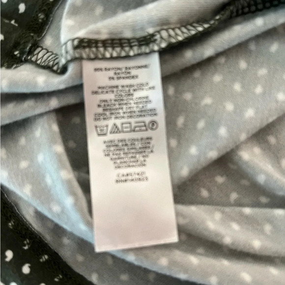 LOFT Outlet Olive Green and Cream Polka Dot Puff Sleeve Top Women’s Size Large - Picture 7 of 7